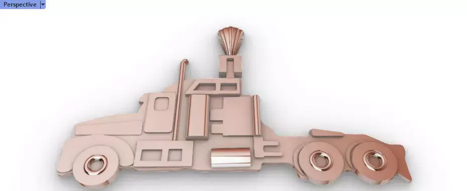 Semi Trailer Truck Pendant Necklace Jewerlry 3D print model