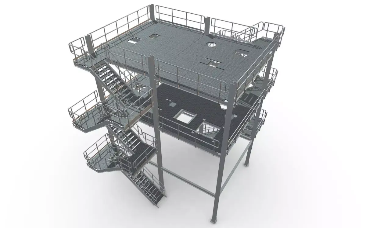 Process Plant UAE - Steel Structure 3D model