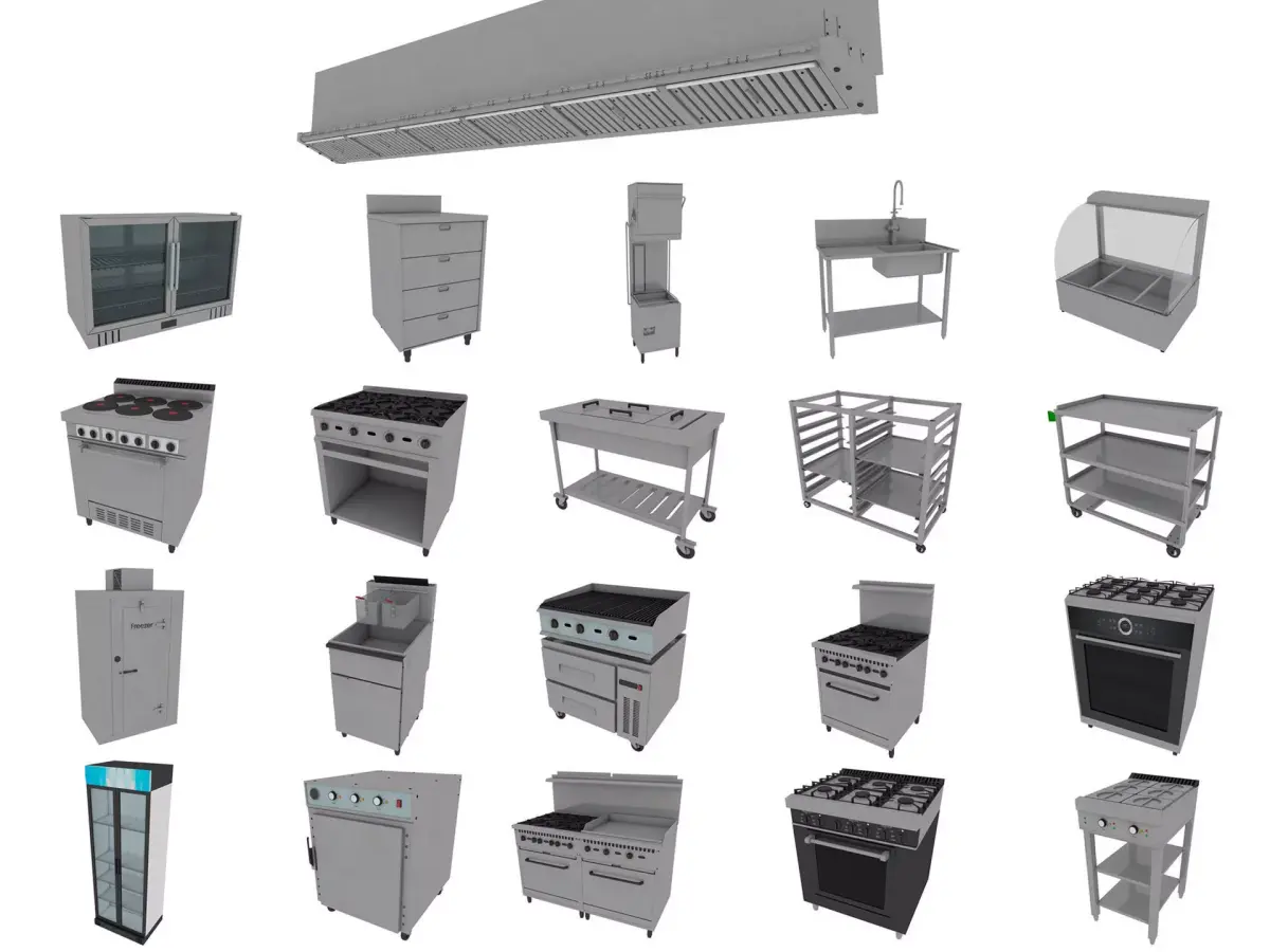 Commercial Kitchen Equipments 2 3D model