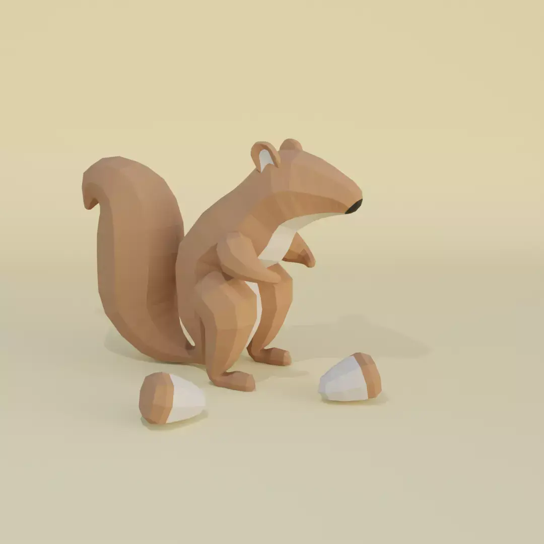 low-poly chipmunk Low-poly 3D model