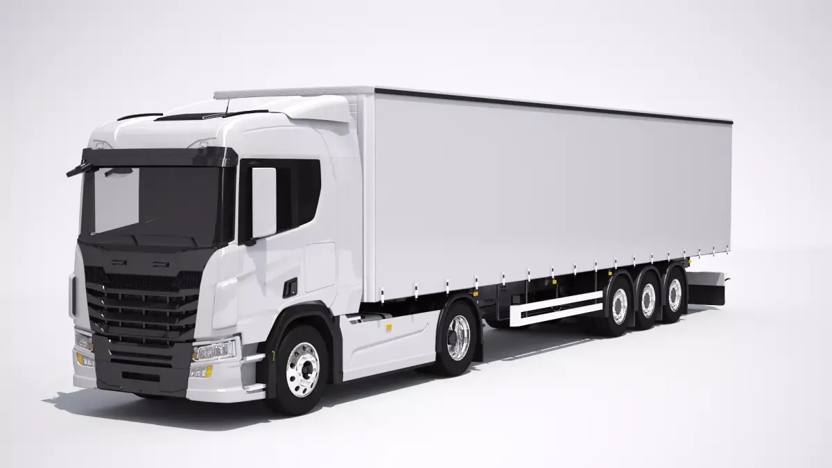 Generic Tautliner Semi Trailer 3D model
