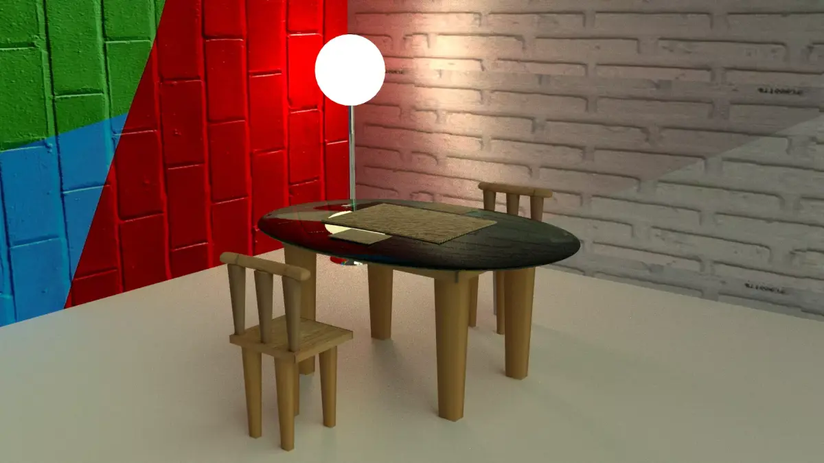 Table With Two Chairs  Free 3D model