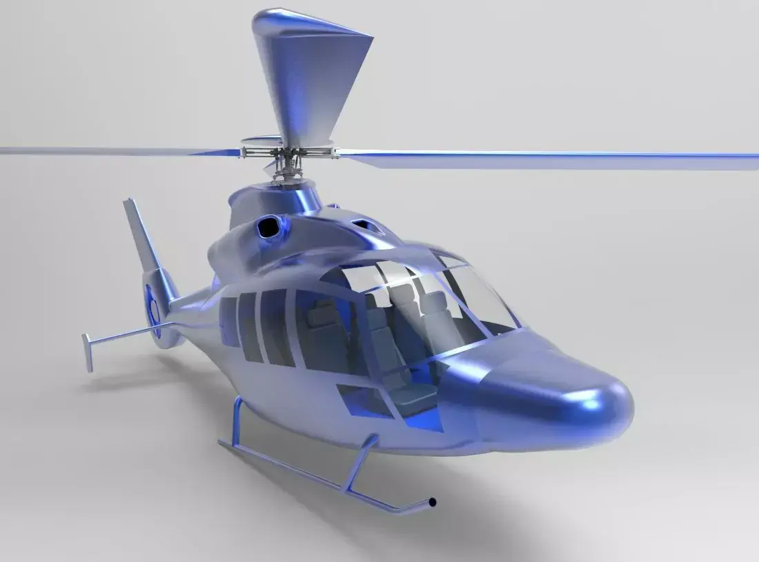 Helicopter on base EC155 3D model