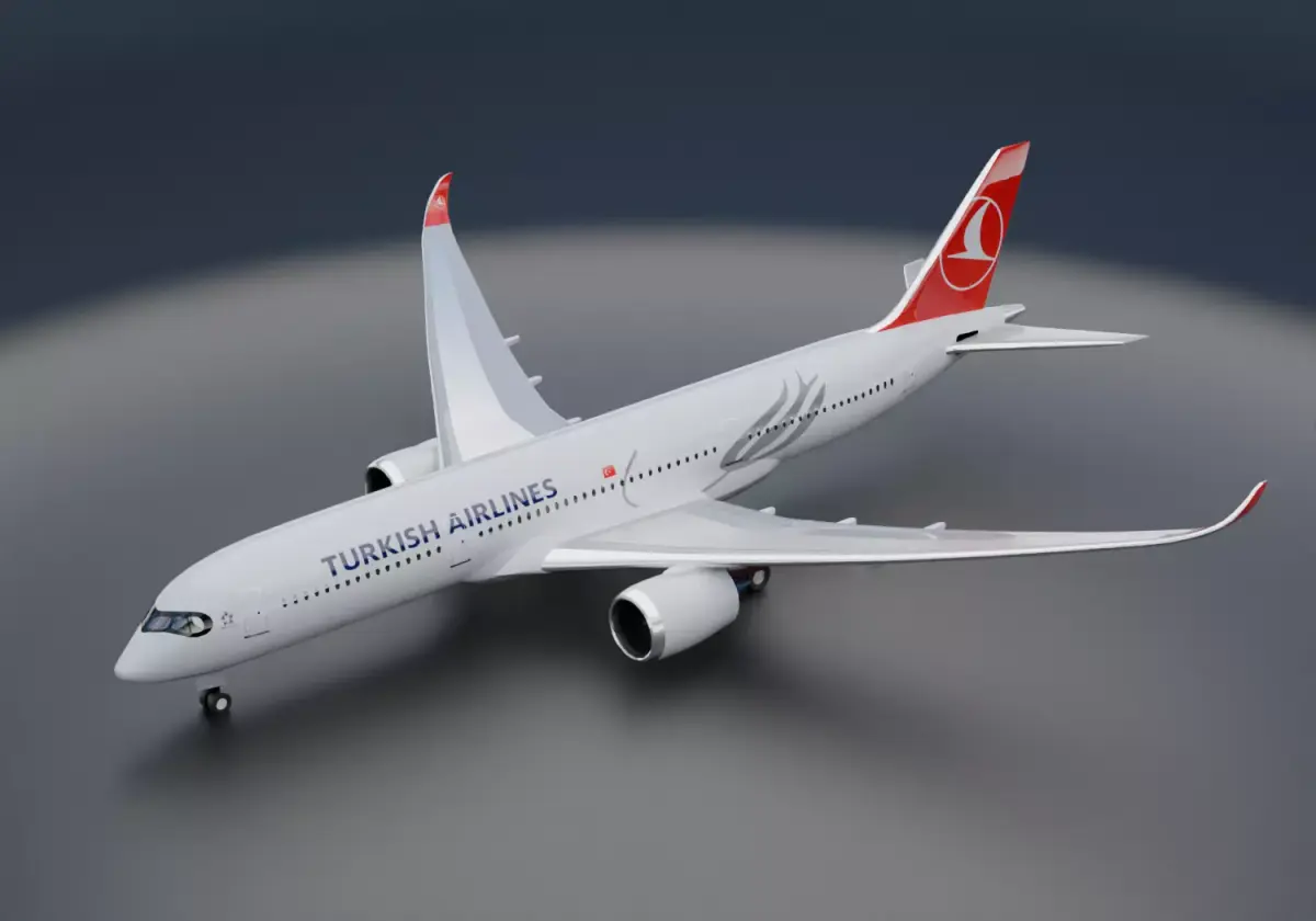 Airbus A350-900 XWB Turkish Airways Livery 3D model