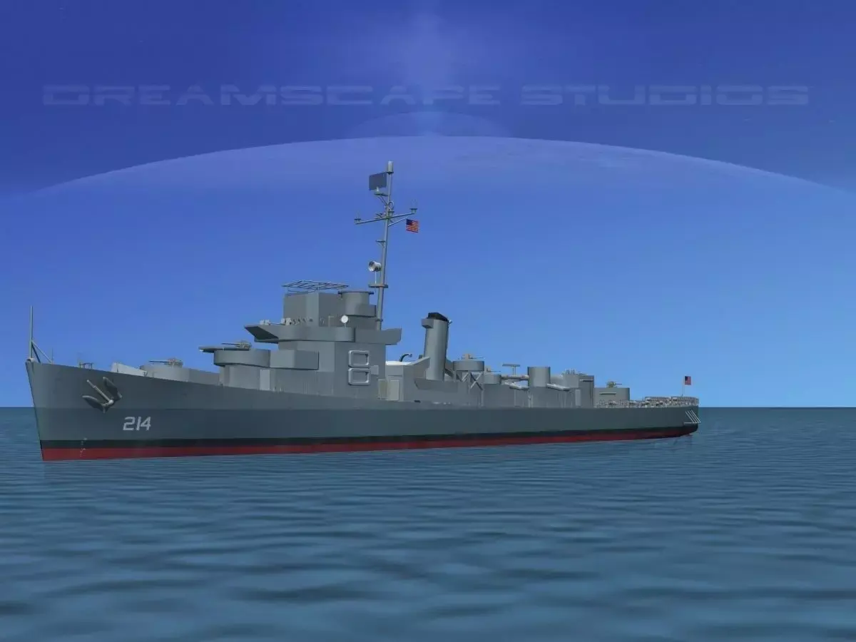 Destroyer Escort DE-214 USS Scott 3D model