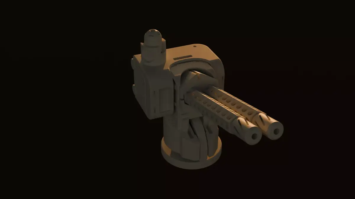 AA Cannon Rigged Free 3D model