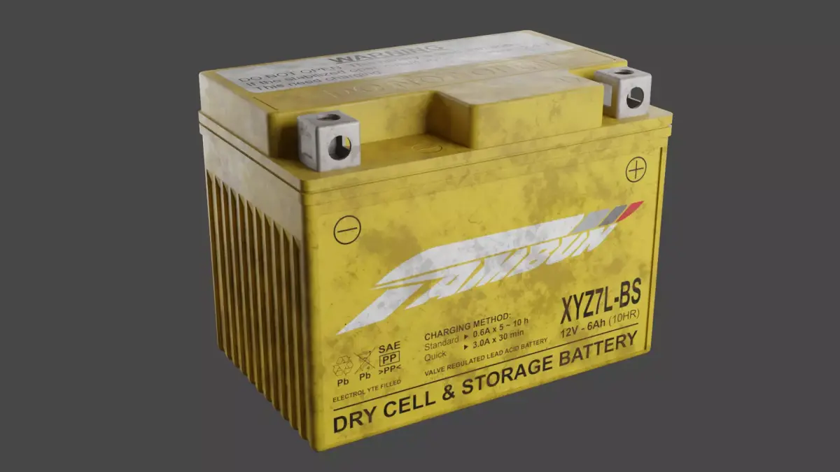 Motorcycle Battery Dust Low-poly 3D model get