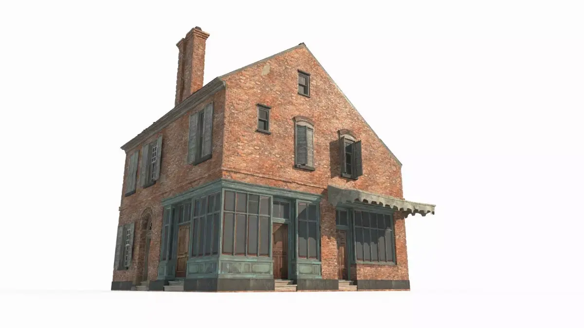 17th century town shops 3D model