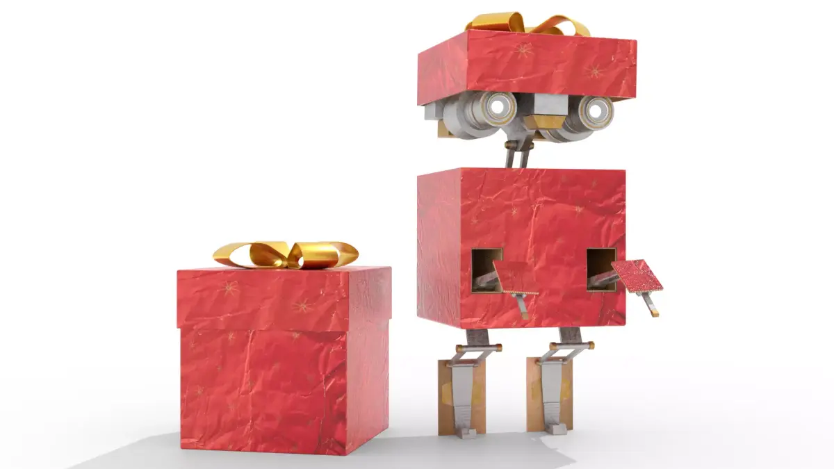 Gift Present Robot Rigged Low-poly 3D model purchase