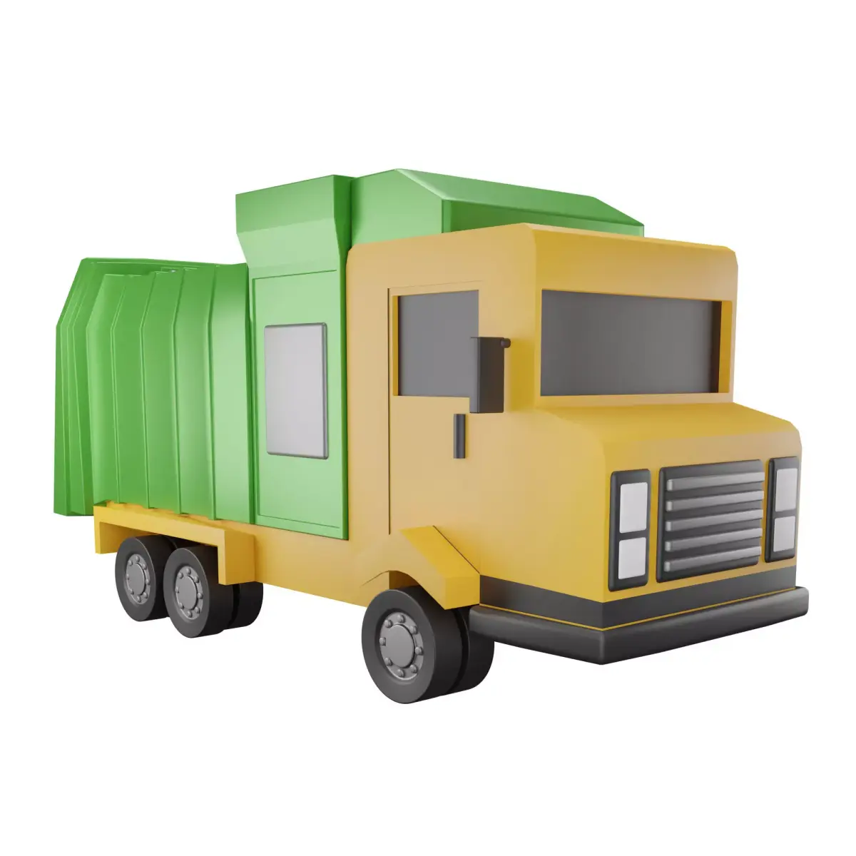 Garbage Truck Low-poly 3D model