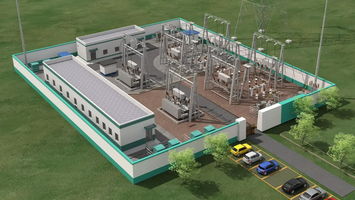 Electrical power substation-power station 3D model buy