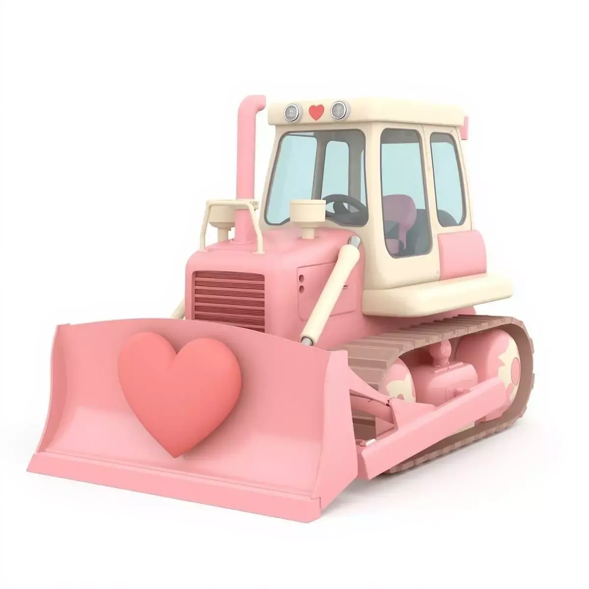 Stylized 3D Valentine Bulldozer Model Low-poly 3D model purchase