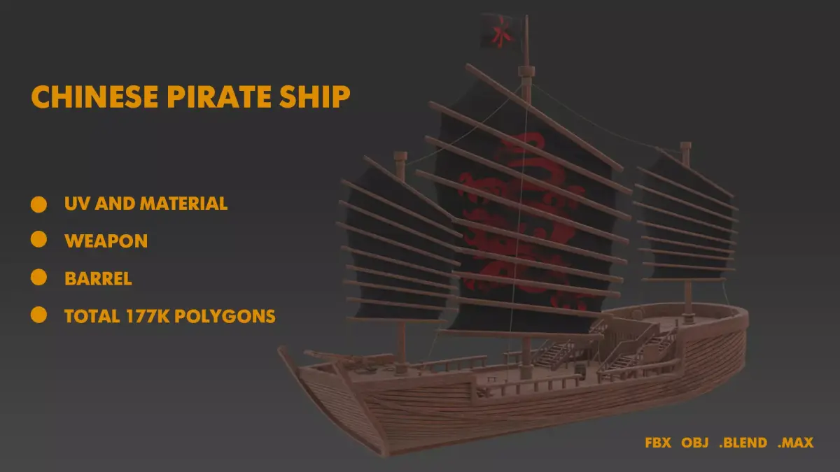 Chiniese Pirate Ship 3D model