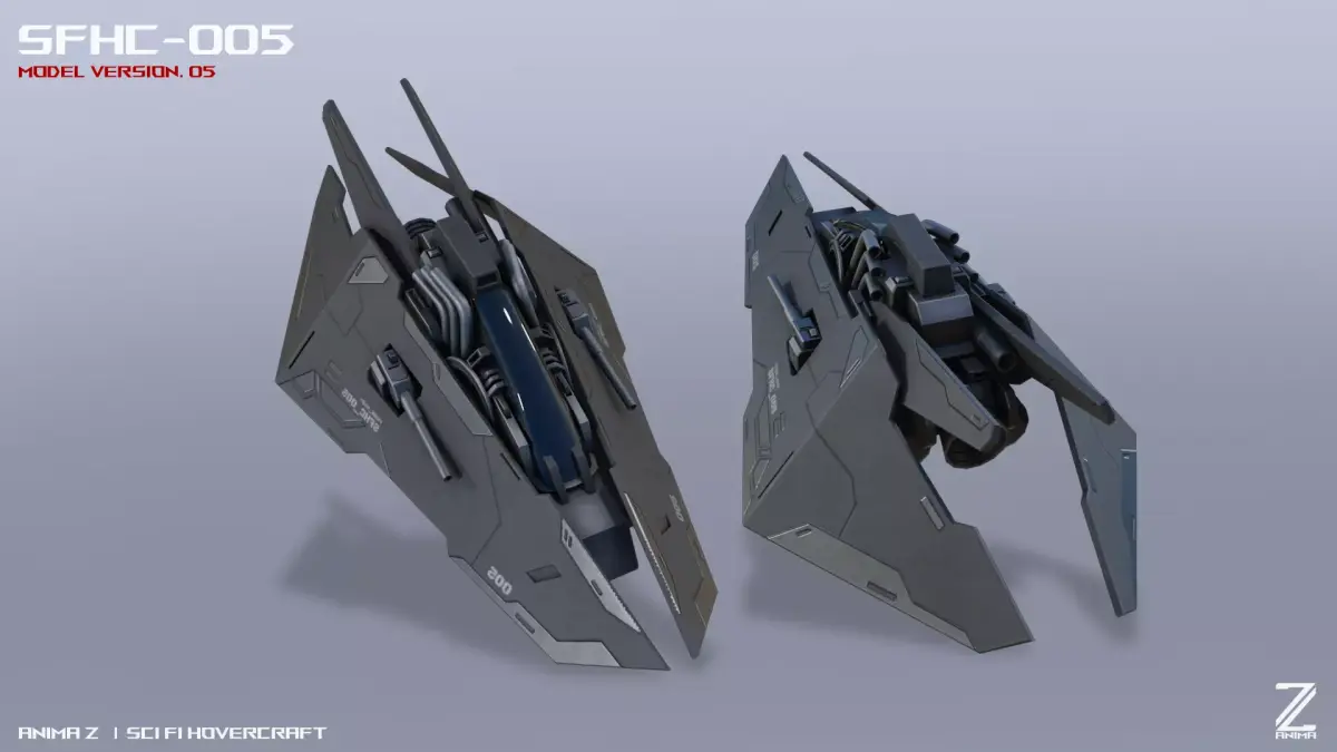 Scifi Hovercraft Low-poly 3D model by Anima-Z from CGTrader