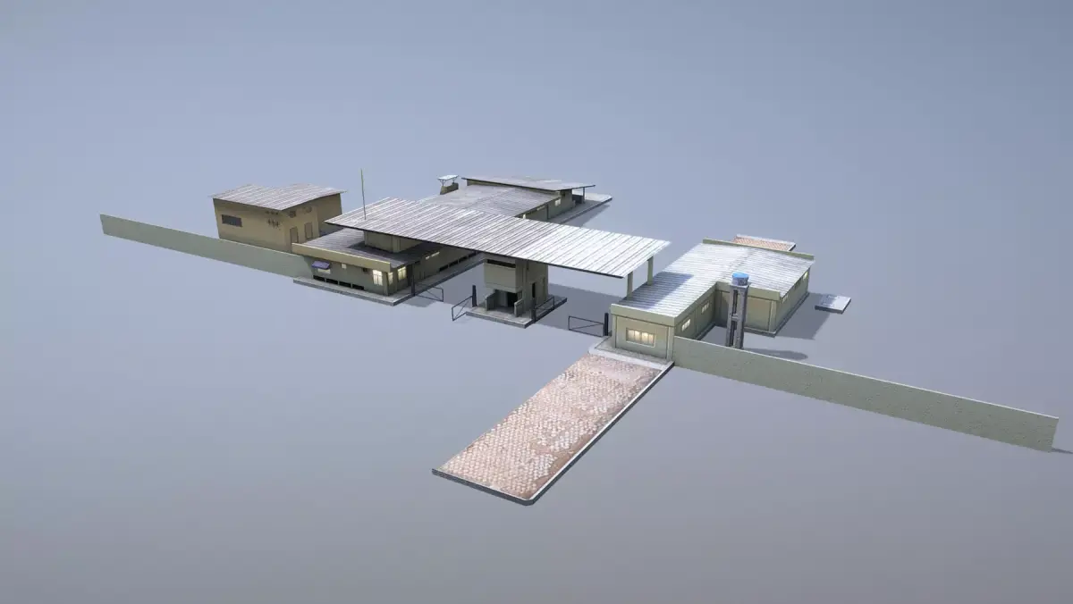 MilitaryBase PortoVelho RoadBlock Low-poly 3D model