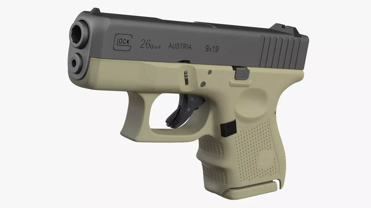 Glock G26 Sub Compact 9mm Pistol 3D model