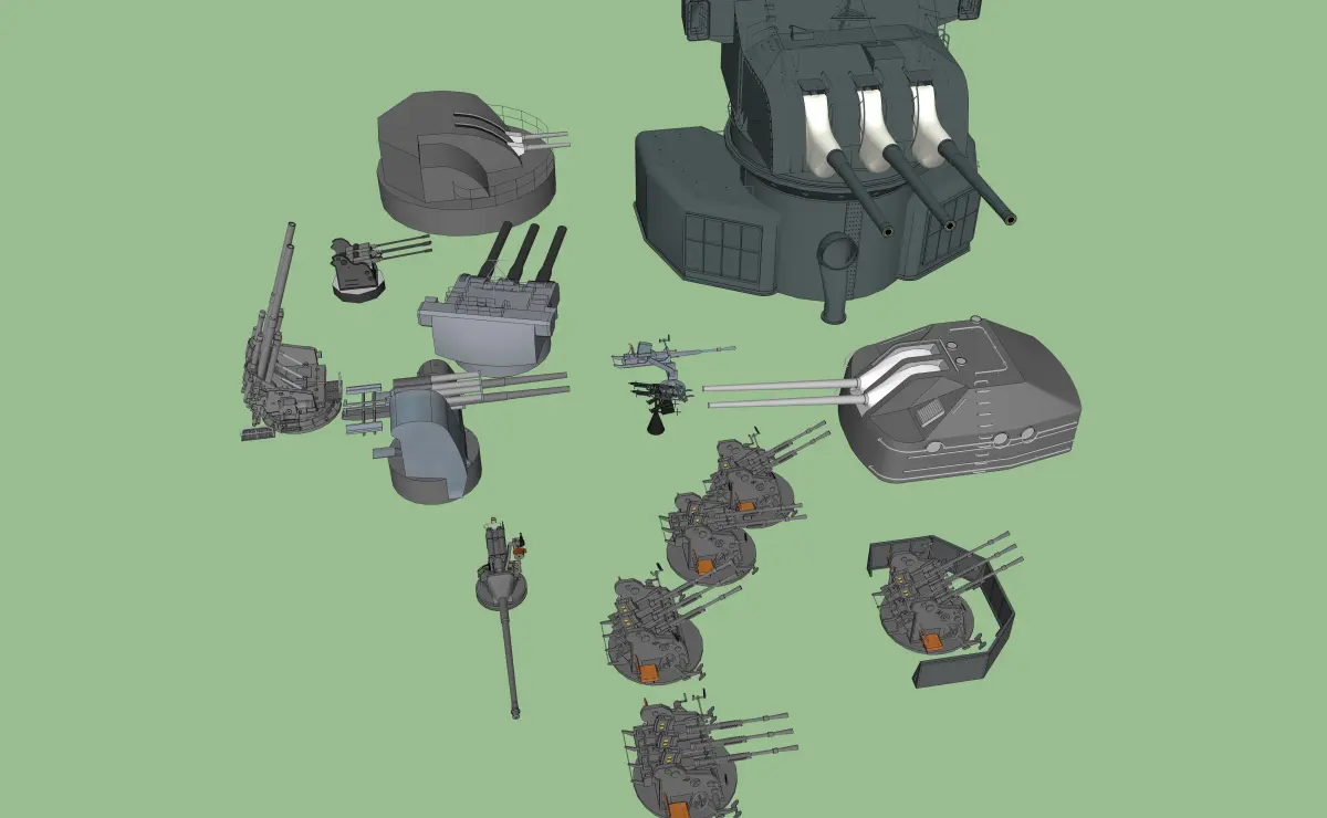 AA gun Free 3D model
