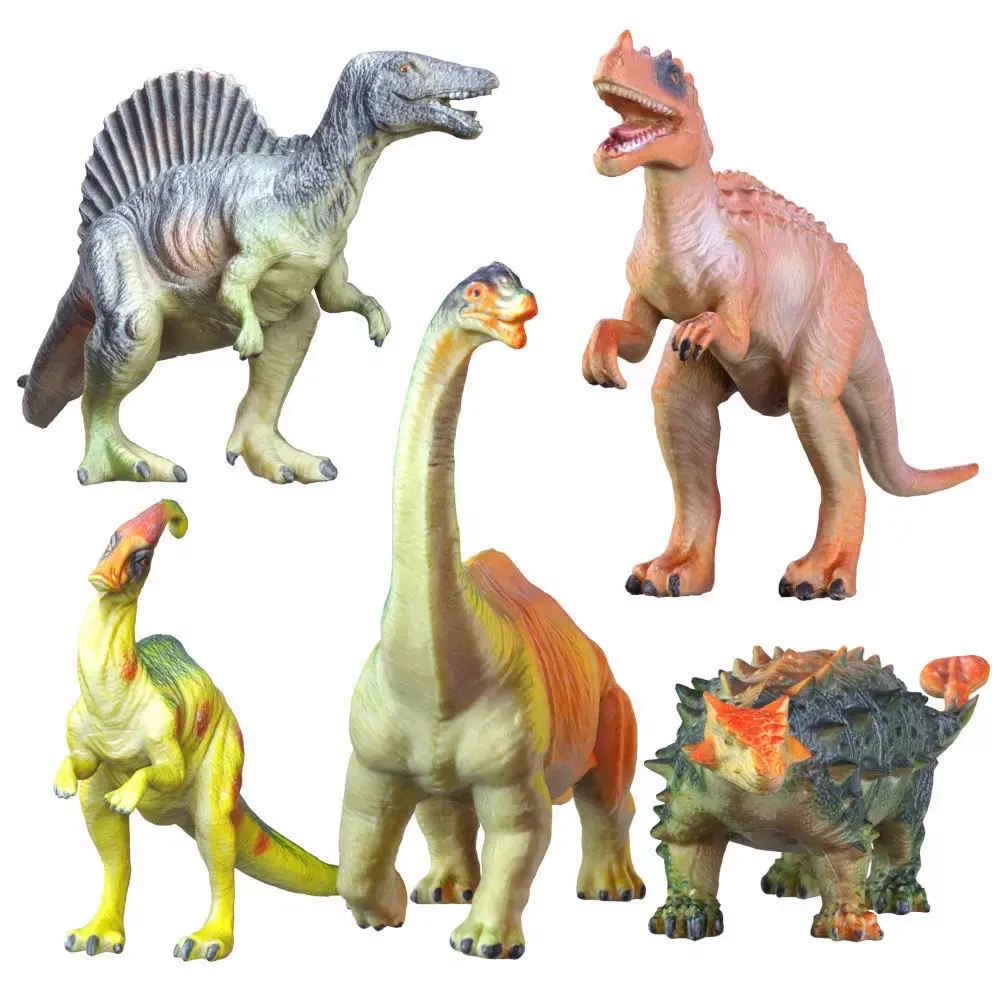 Collection Of Five Dinosaur Toys 3D model
