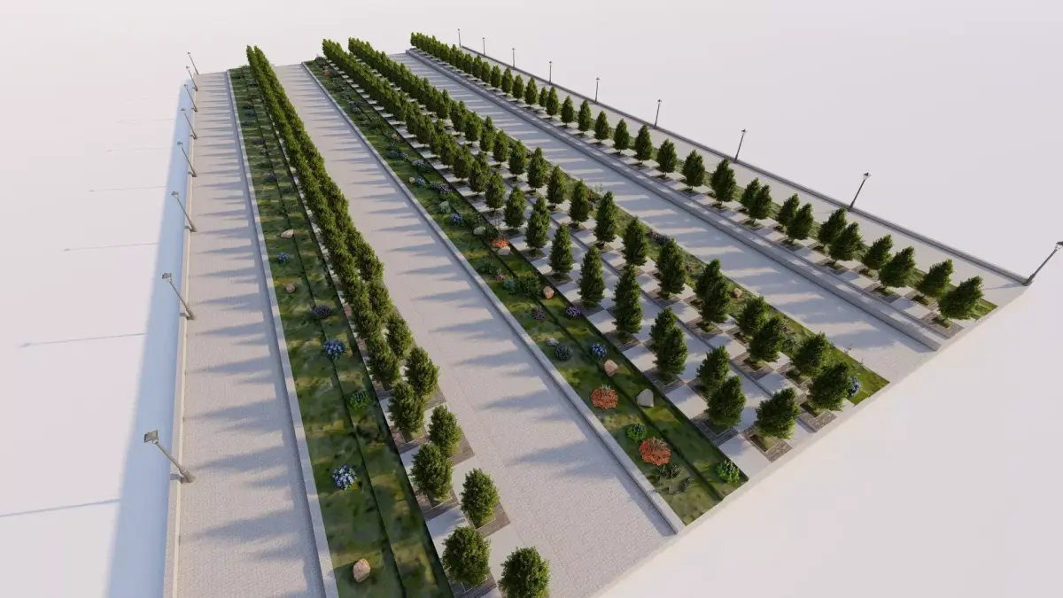 park-public bolvar-Private Landscape 3D model