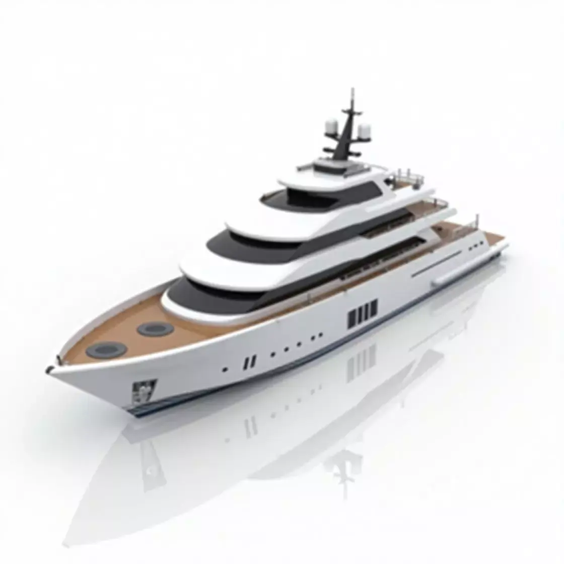 Super Yacht Luxury Vessel 3D Model Low-poly 3D model