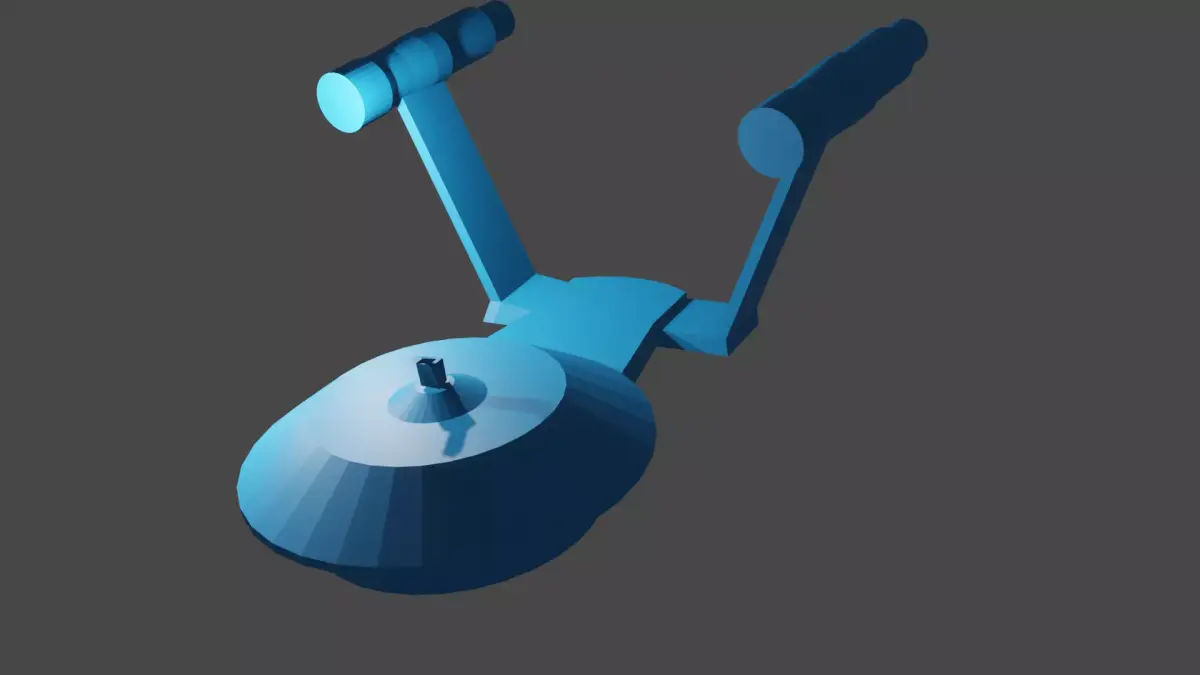 Blue ship 3D model
