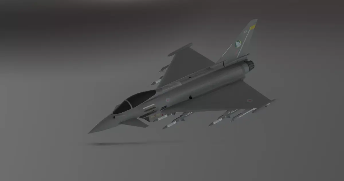 Typhoon Fighter Jet - Photorealistic Low-poly 3D model