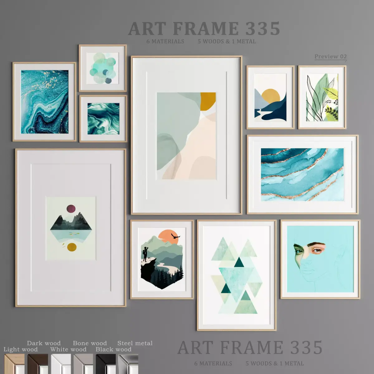 Art Frame 335 Low-poly 3D model