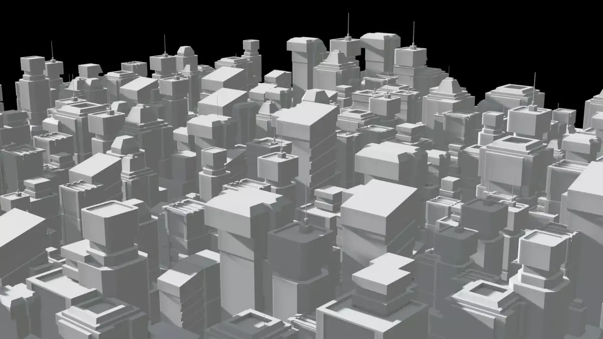 Sci fi buildings 3d models Low-poly 3D model