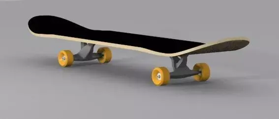 Skateboard with wheels 3D model purchase