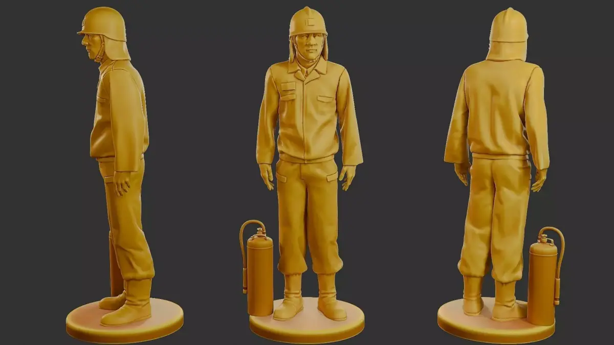Czechoslovakian firefighter 90s 012 3D print model