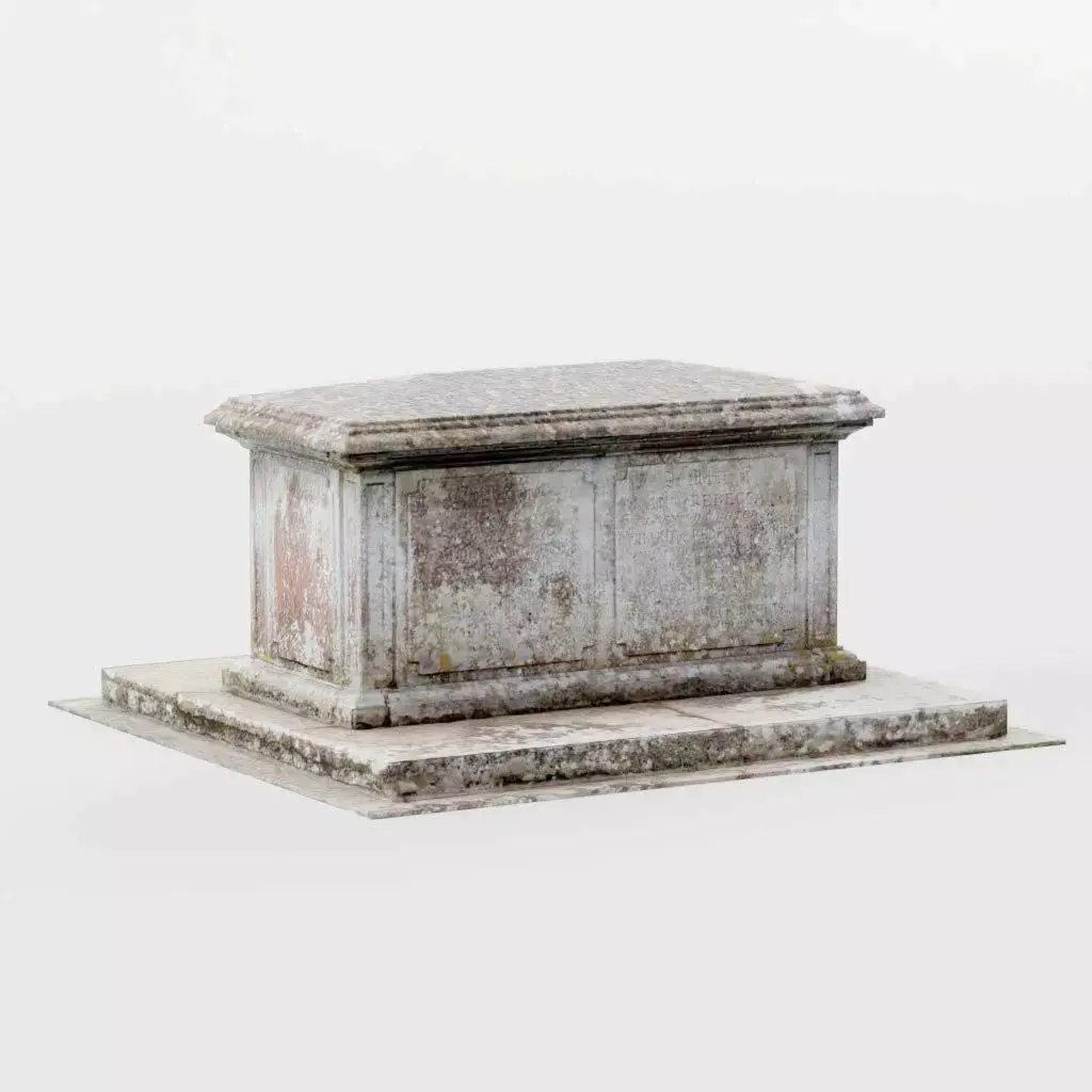 Tomb Grave Stone Sarcophagus Graveyard Cemetery Low-Poly Low-poly 3D model