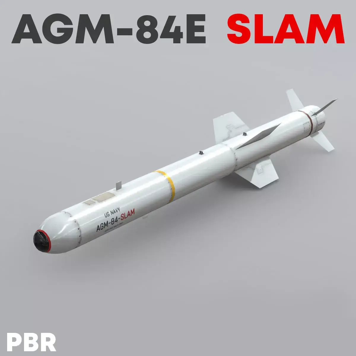 AGM-84E-SLAM missile Low-poly 3D model