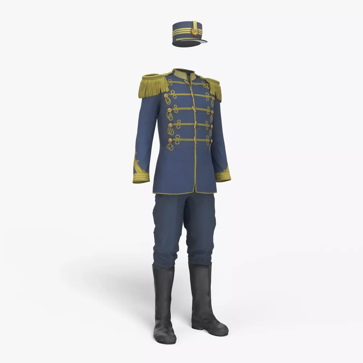 Vintage Military Uniform Game Ready Low-poly 3D model