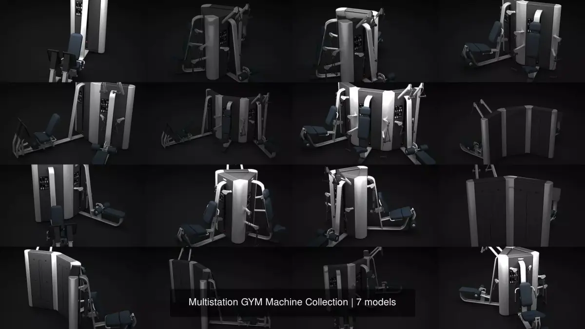 Multistation GYM Machine Collection 3D Model Pack