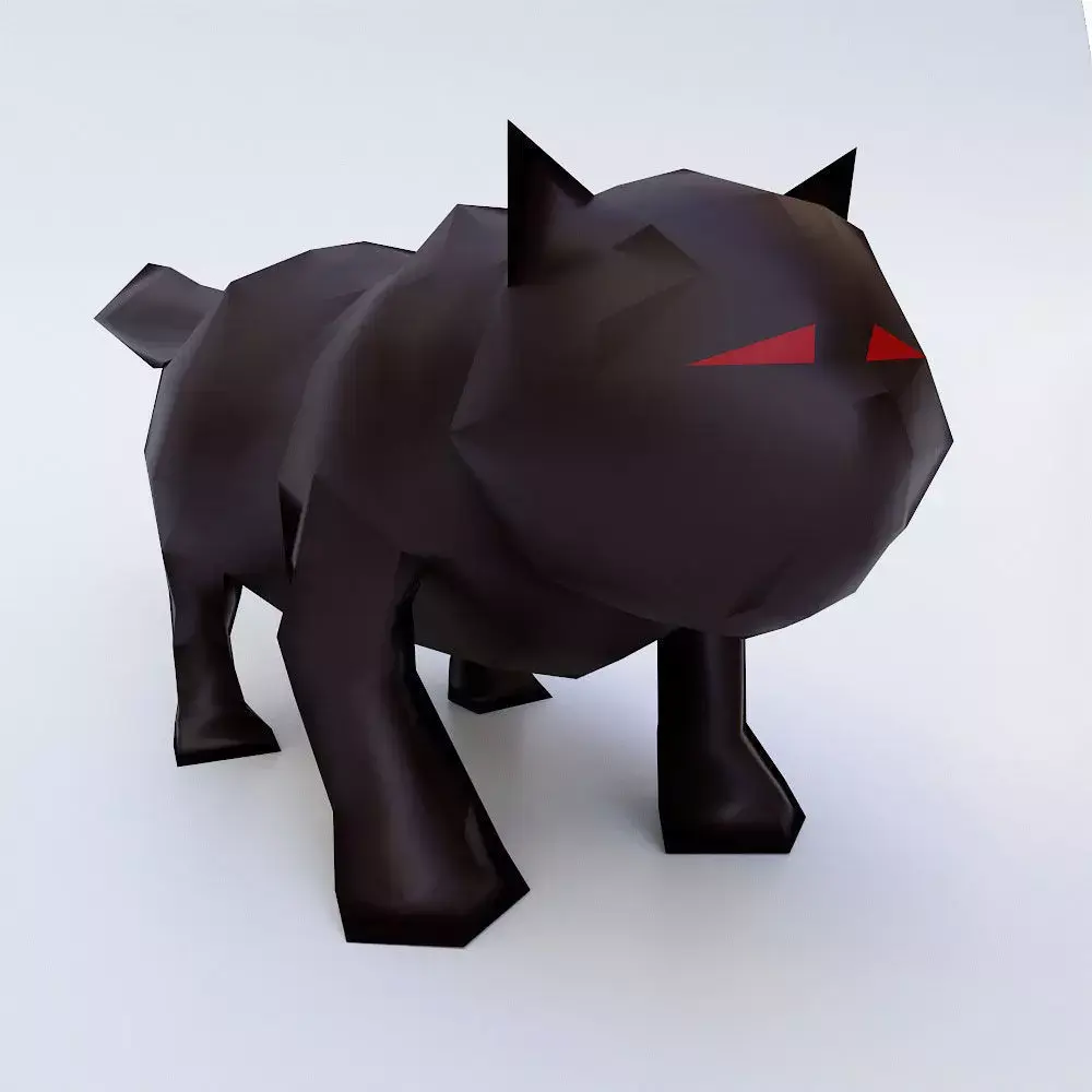 Cat cartoon 3d model  Low-poly 3D model