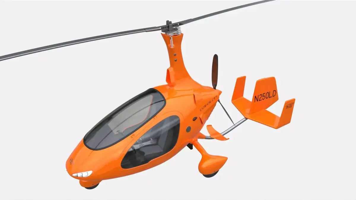 Gyroplane Autogyro Cavalon Orange 3D model