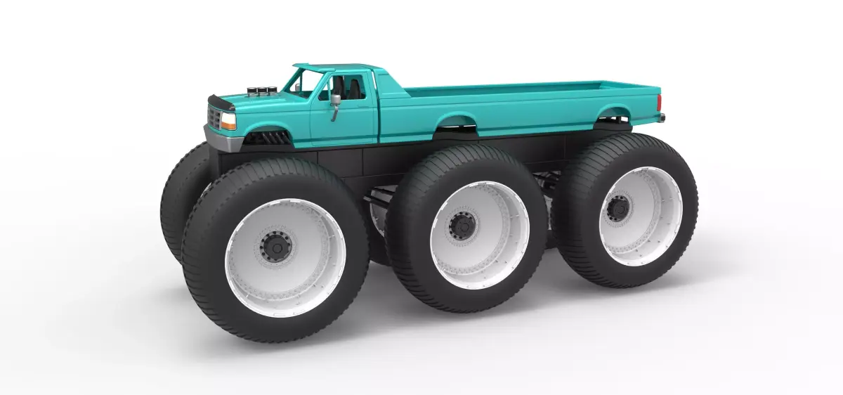 Monster Truck 6x6 concept Version 3 Scale 1 to 25 3D print model