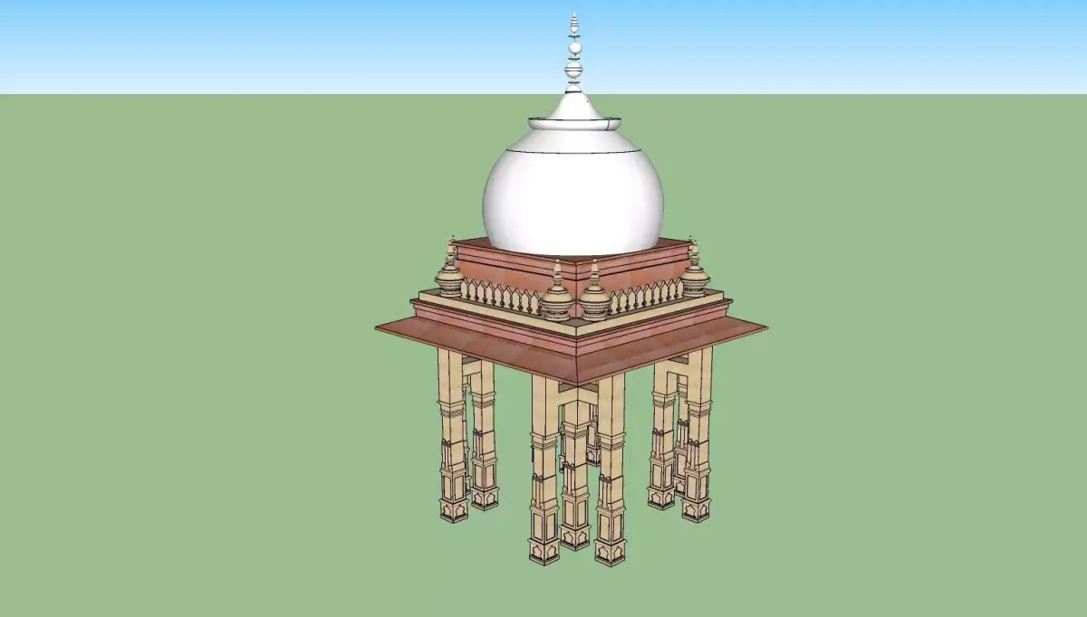indian jodhpuri stone chatri 3d modal Low-poly 3D model