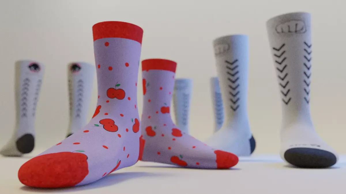 Full Mockup for socks Low-poly 3D model