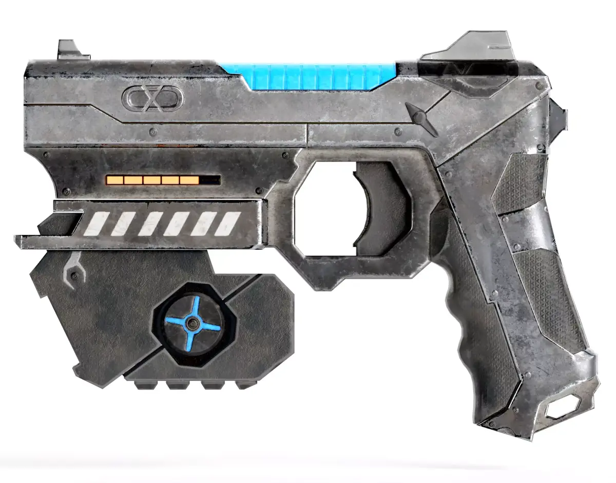 Sci-fi futuristic automatic plasmagun pistol  da1 Free low-poly 3D model