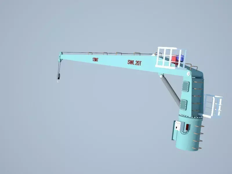 Ships deck crane 3D model