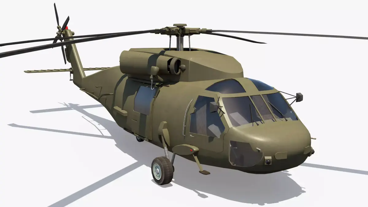 Military Helicopter - Black Hawk  Low-poly 3D model