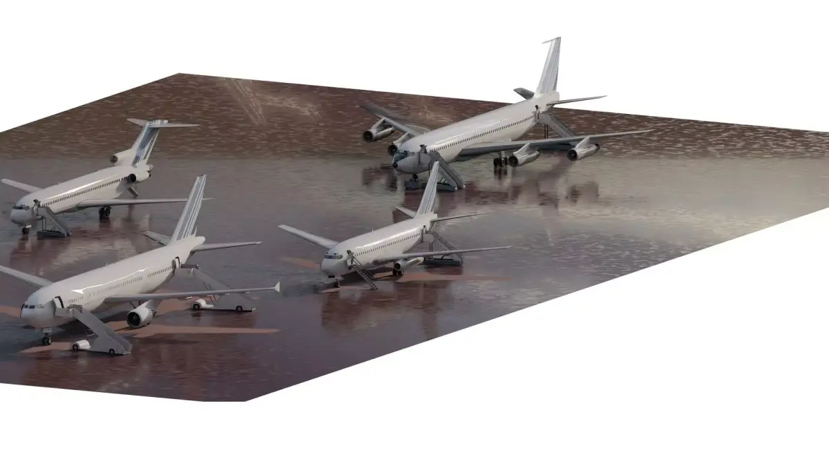  1970s AIRBUS A300  BOEING 737-200 and 707 and 727 3D model