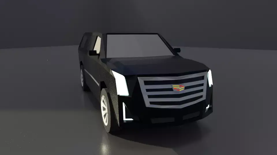 Cadilac Escalade suv low poly 3D model Low-poly 3D model