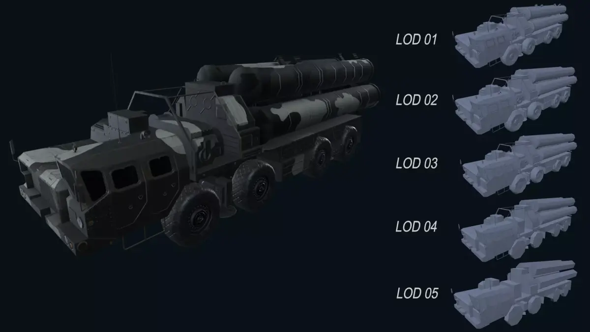 Asset - Army - S300 - 3D MODEL Low-poly Low-poly 3D model