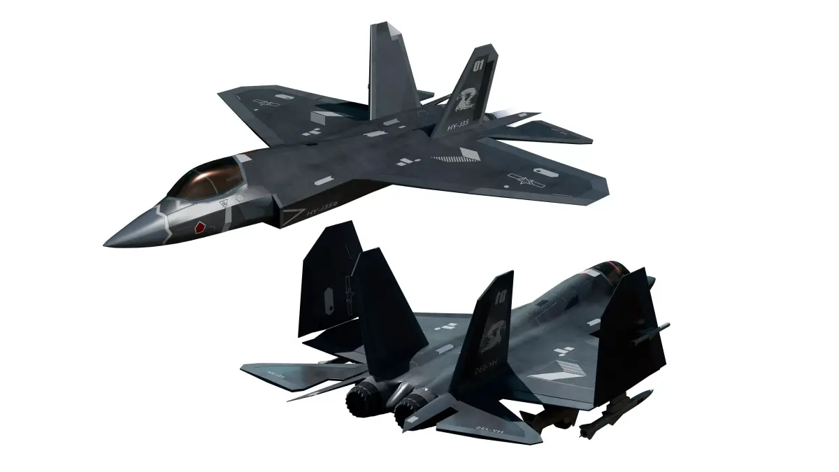 Chinese Navy and Air Force J-35 stealth carrier-based aircraft 3D model