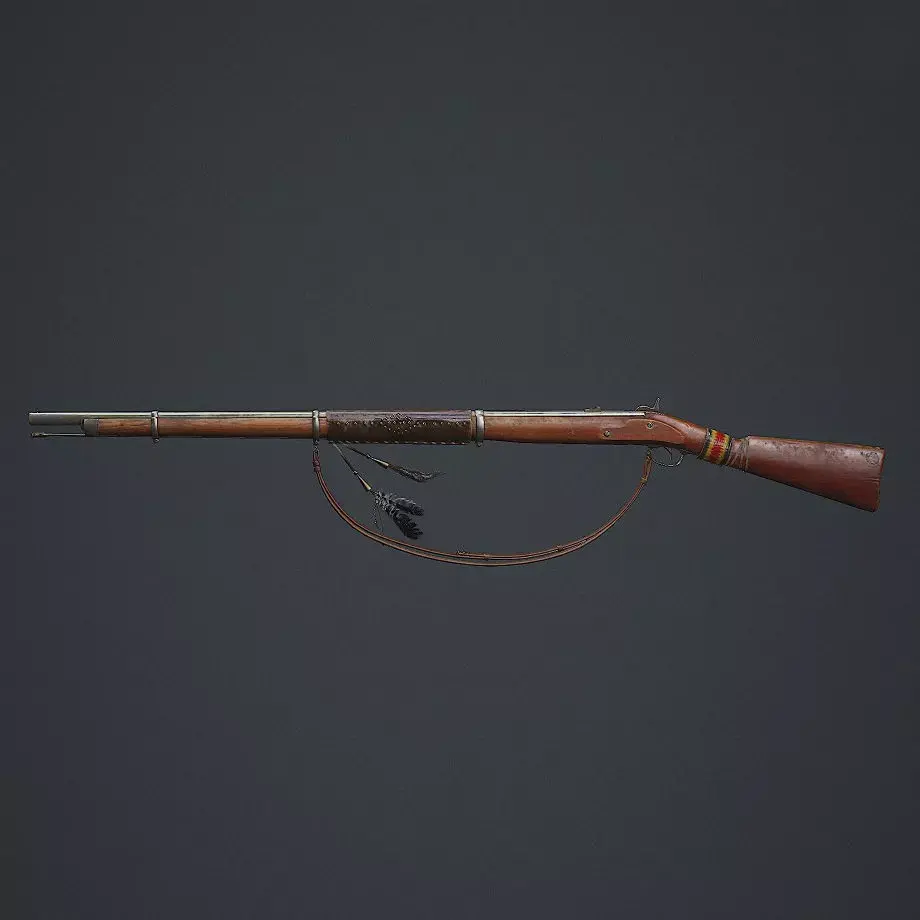 Musket 1863 Game ready Low-poly 3D model