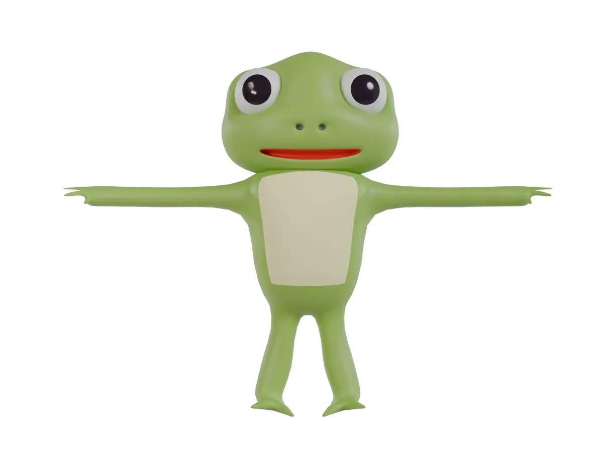 3D model of a cartoon frog 3D model
