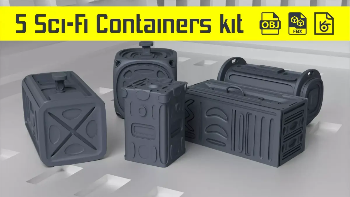 Sci-Fi Containers kit 3D model