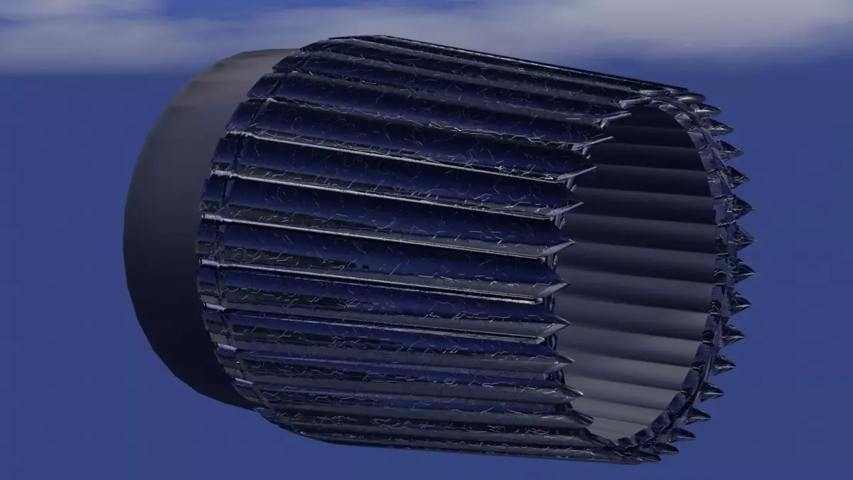 Low-poly Science Fiction   3D-Thrust Vectoring Variable Nozzle  Low-poly 3D model